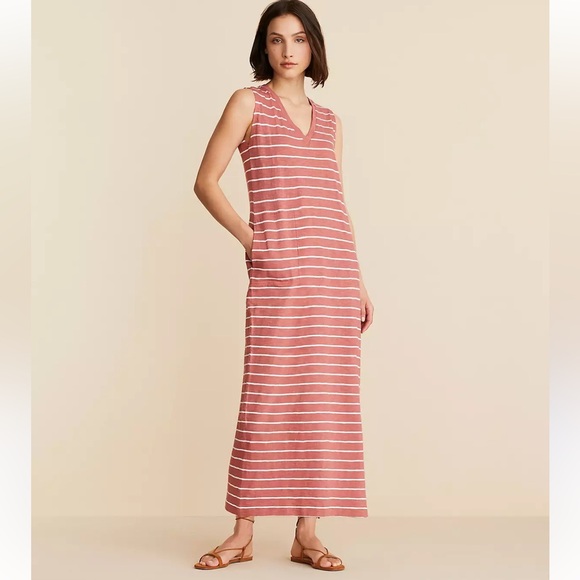 Lou & Grey Dresses & Skirts - Lou & Grey Striped Maxi Dress Sleeveless V-Neck 100% Cotton Small